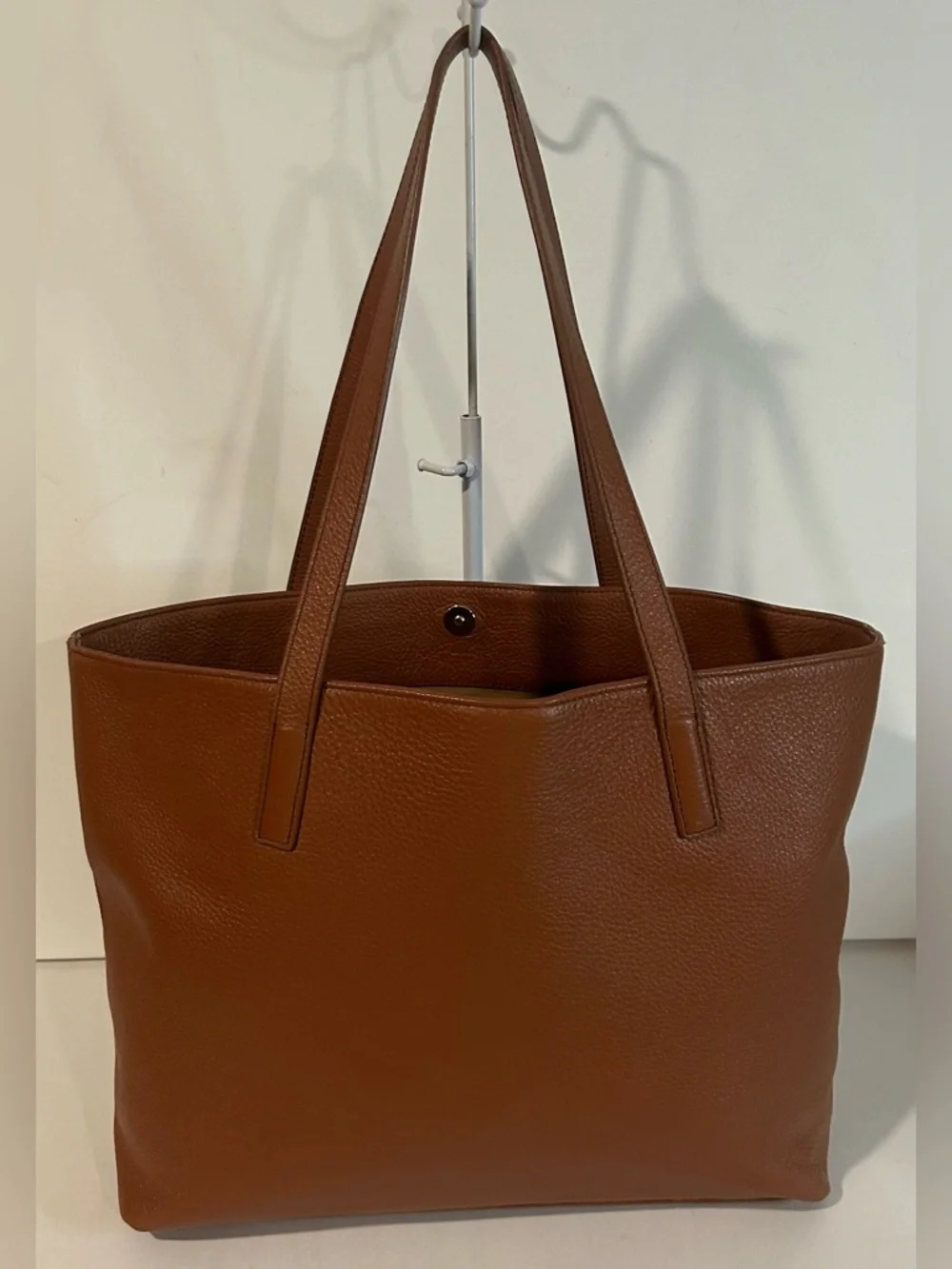 Quince Brown Leather Structured  Tote shoulder bag Large Everyday bag - Picture 7 of 13